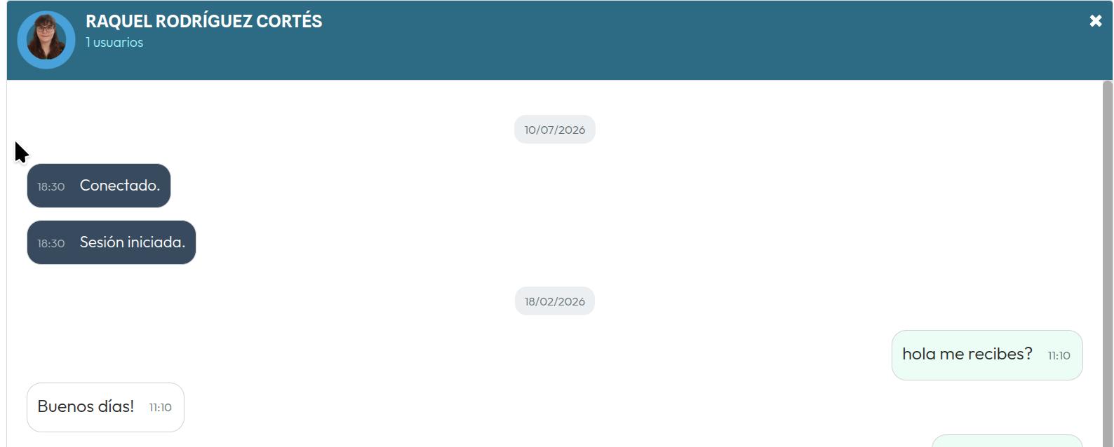 Chat de terapia con el psicólogo en el área de paciente