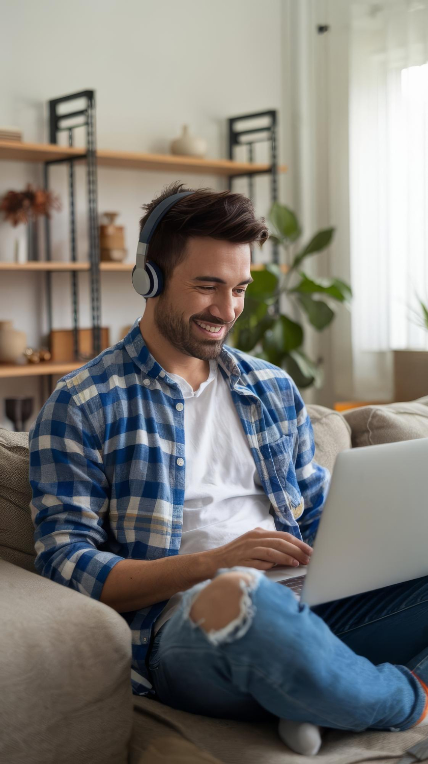 hombre en terapia online