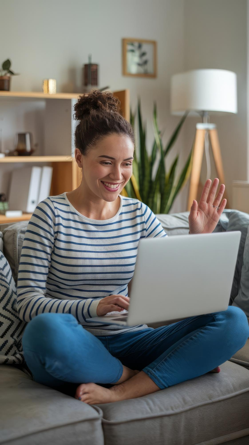 mujer en terapia online