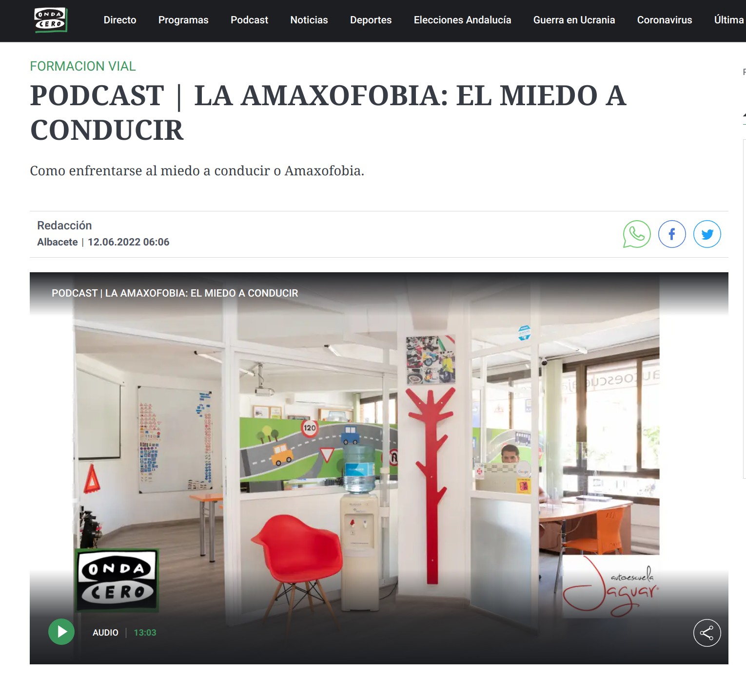 La amaxofobia - el miedo a conducir
