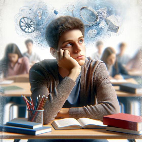 Estudiante distraído bajo rendimiento académico