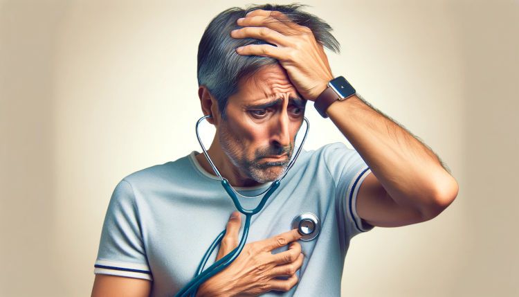 Hombre hipocondriaco autoobservándose