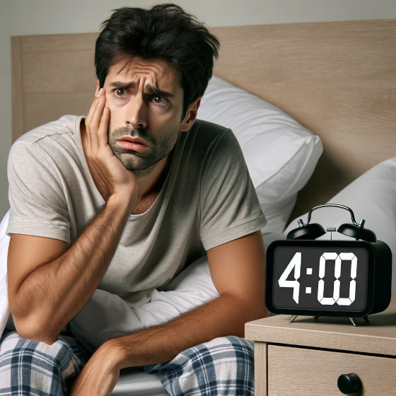 Hombre con insomnio