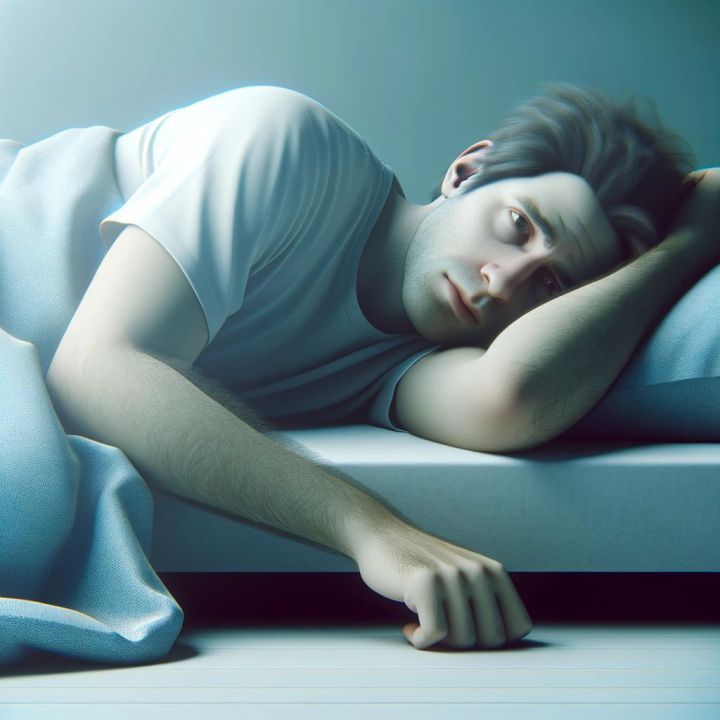 Hombre joven con problemas para dormir por tener ansiedad generalizada