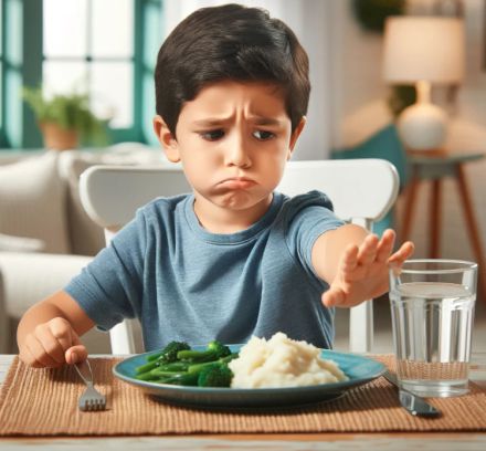Niño rechazando comida